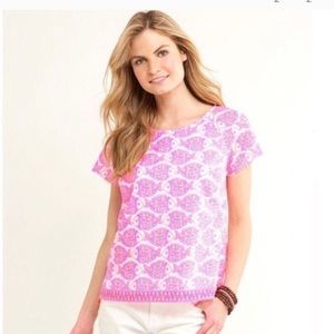 Vineyard Vines Batik Fish spring Tassels Top